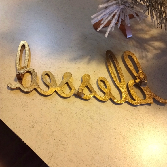 Wall Decor. Word Art. Gold. Iron. 13x5 in. - Picture 2 of 5